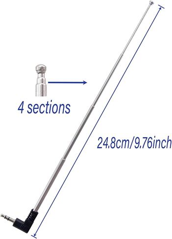2pcs 3.5mm Telescopic FM Radio Attenna 4 أقسام متداخلة Mini FM Radio Hougerenna 9.76 Inch for AV Audio Video Home Theater Receiver Mobile Phone Radio Stereo in Kuwait