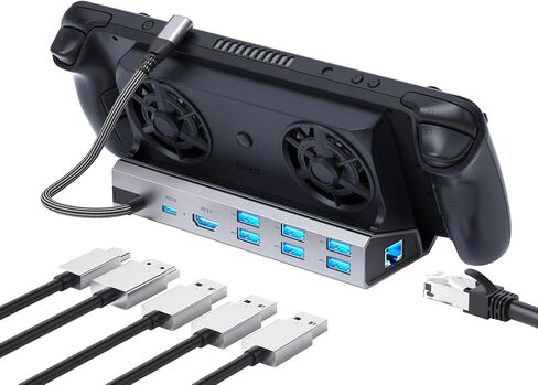 12-in-1 Dual-Fan Docking Station for Steam Deck/ROG Xbox Ally/Switch in Kuwait