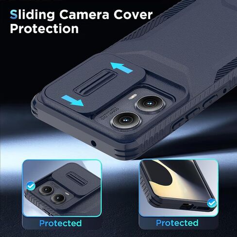 بالنسبة إلى Motorola Moto Edge 2024 Case مع حامي شاشة HD 1 وغطاء كاميرا الشريحة [الصف العسكري] قضية الهاتف الثقيلة الغطاء الوقائي المقاوم للصدمات الوعرة لـ Moto Edge 2024 (الأزرق) in Kuwait