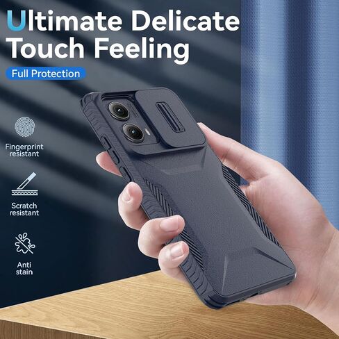 بالنسبة إلى Motorola Moto Edge 2024 Case مع حامي شاشة HD 1 وغطاء كاميرا الشريحة [الصف العسكري] قضية الهاتف الثقيلة الغطاء الوقائي المقاوم للصدمات الوعرة لـ Moto Edge 2024 (الأزرق) in Kuwait