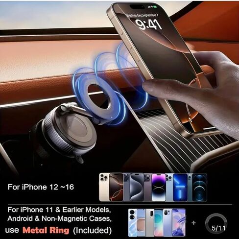 Armix 2026 حامل الهاتف للسيارة ، 360 درجة مكافحة الفراغ القابلة للتعديل حامل الهاتف المغناطيسي كأس شفط مجاني هاتف مكتمل قابلة للطي in Saudi Arabia