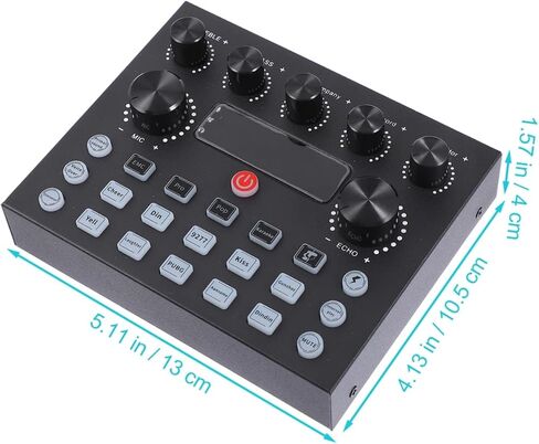 TOYANDONA Sound Card with LED Lights for Mobile Phone Computer Professional Voice Changer for Live Streaming Dual Microphone Support Easy to Use Electronic Tones for Djs in Saudi Arabia
