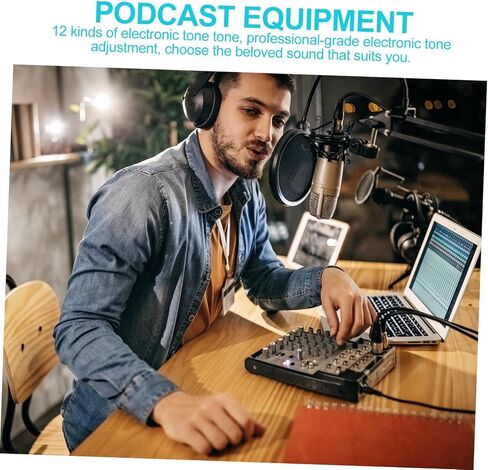 TOYANDONA Sound Card with LED Lights for Mobile Phone Computer Professional Voice Changer for Live Streaming Dual Microphone Support Easy to Use Electronic Tones for Djs in Saudi Arabia