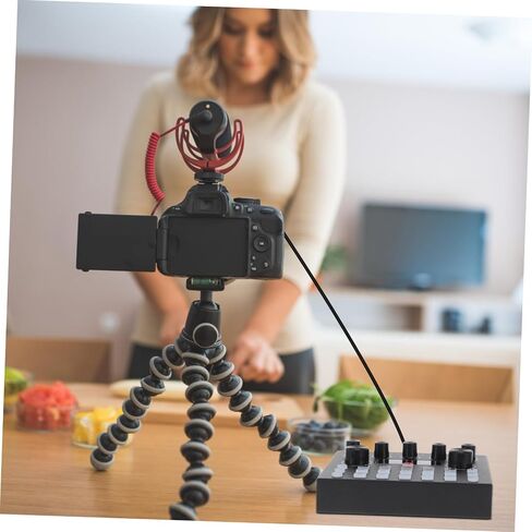 TOYANDONA Sound Card with LED Lights for Mobile Phone Computer Professional Voice Changer for Live Streaming Dual Microphone Support Easy to Use Electronic Tones for Djs in Saudi Arabia