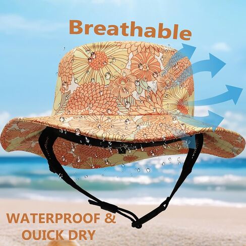 Surf Hats for Men Women, UPF50+ UV Protection Waterproof Sun Bucket Hats in Kuwait