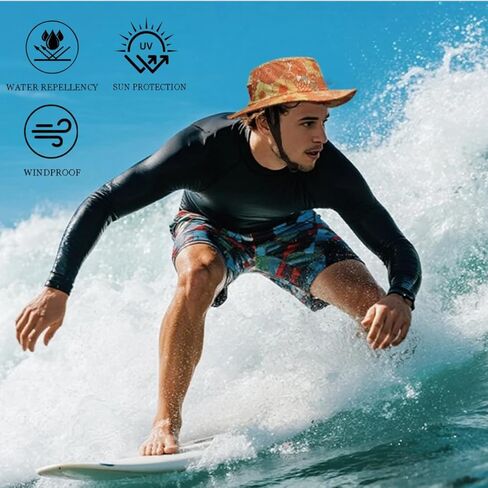 Surf Hats for Men Women, UPF50+ UV Protection Waterproof Sun Bucket Hats in Kuwait