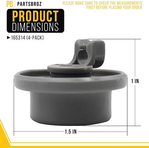 00165314 165314 Dishwasher Rack Wheels (8-Pack) by PartsBroz - Compatible Gaggenau, Kenmore, Thermador, Bosch Dishwasher Replacement Parts - Replaces AP2802428, PS3439123 - Upgraded, Durable Model in Saudi Arabia
