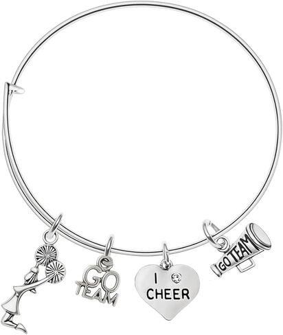 Infinity Collection Cheer Bracelet- Cheerleading Bracelet- Adjustable Cheerleader Charm Bangle Bracelet- Cheer Jewelry - Gift For Cheerleaders & Cheer Coaches in Saudi Arabia