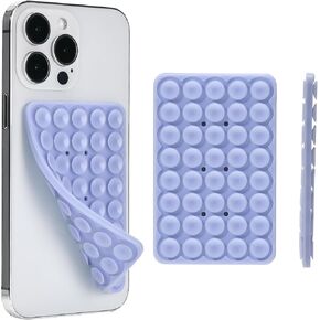 Silicone Suction Phone Case Adhesive Mount, Hands-Free Strong Grip Holder for Selfies, Silicon Adhesive Stand Sticky for Cell Phone (Clear) in Saudi Arabia