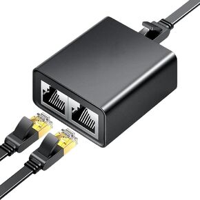 RJ45 Splitter 1 to 2 Ethernet Adaptier Internet Network Cable Extender RJ45 C0innector Coupler Compatible with PC Laptop Router in Kuwait