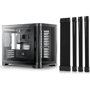 AsiaHorse Micro ATX PC Case Dual Chamber 180° Full View Tempered Glass MATX Gaming PC Case with AsiaHorse 18AWG PSU Cable Extension Sleeved in Saudi Arabia