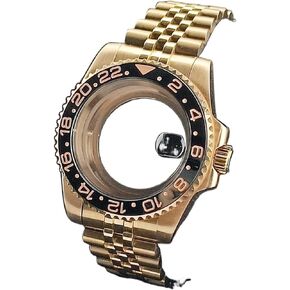 شاهد Case 40mm ثنائي الاتجاه الدوران الزجاج الياقوت يناسب حركة NH-34 تناسب 28.5-29mm أجزاء الأجزاء الشريحة باك سات in Kuwait