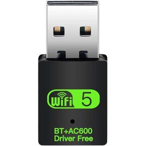 2 In1 DongIe Network Card 600Mbps USaB WF Bluetuth Adaptier 2.4G 5Ghz USaB WF 5 Network Wireletss External Signal Adapter for Pc in Kuwait