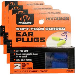 Walker's Soft Foam Corded Ear Plugs,Yellow in Kuwait
