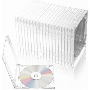 20 PCS CLASE CD CASE ، حالات جوهرة للأقراص المدمجة ، حامل القرص المفرد القياسي مع صينية شفافة (5.59 "× 4.92") in Kuwait