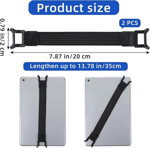 2pcs Mobile Phone Security Hand Strap Holder 7.8''-13'' Security Hand Grip Phone Accessory High-Elasticity Bands for Tablet PC One-Handed Operation No Dropping Strap Universal Elastic Bundle Grip Belt in Saudi Arabia