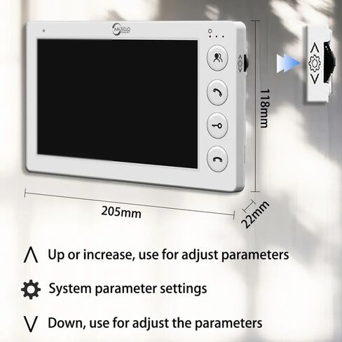 Video Apartment Intercom System,6 Units 7 inch Monitor Wired Video Door Phone Kit,Indoor Outdoor Video Doorbell,ID Keyfobs Unlock,2 Way Audio,6-Screen for Home Apartment (1 Doorbell+12 Monitor) in Kuwait