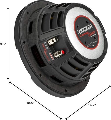 KICKER 48CWRT674 CompRT 6.75" Subwoofer, DVC, 4-ohm - Includes Speaker Wire in Saudi Arabia