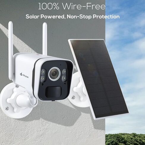 Kittyhok Solar Home Security Camera ، 4pcs 2k ultra Solar Cameras Wireless Outdoor ، الكشف البشري الذكي ، الأضواء ، Forever Power ، 10ch NVR ، 60 يومًا تخزينًا محليًا ، 0 رسوم شهرية in Saudi Arabia