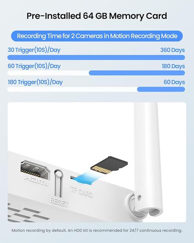 ZOSI 8CH 5MP Plug-in Power Supply Wi-Fi 6 Security Camera System, 4pcs Outdoor Indoor Pan/Tilt WiFi Cameras, Auto Tracking, Color Night Vision, 2-Way Audio, 4K NVR with 1TB HDD for 24/7 Recording in Saudi Arabia