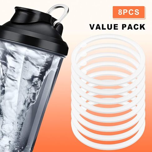 8PCS Gasket Replacement for VOLTRX Electric Protein Shaker Bottle 24oz, Silicone Water Bottle Sealing Ring Gaskets Seal Accessories Leak-Proof,Replacement Seal Part for Spout Lid BPA-Free in Saudi Arabia