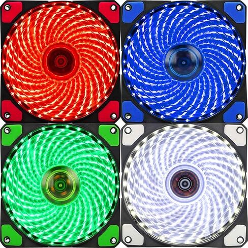 Mute 12cm 33 LEDs RGB Light Cooling Fan Heatsink for Computer PC Case Computer Cooling Fan(C) in Saudi Arabia