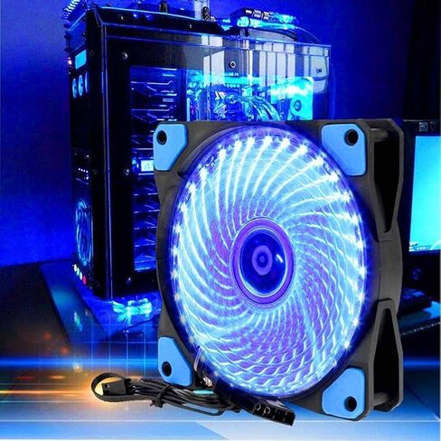 Mute 12cm 33 LEDs RGB Light Cooling Fan Heatsink for Computer PC Case Computer Cooling Fan(C) in Saudi Arabia