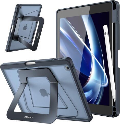 Fintie Shockproof Case for iPad 9th Generation (2021) / 8th Generation (2020) / 7th Gen (2019) 10.2 Inch - [Built-in Pencil Holder] Slim Frosted Protective Cover with Multi-Angle Kickstand, Black in Saudi Arabia