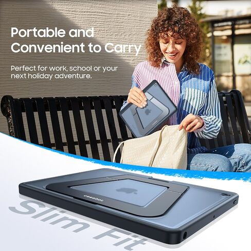Fintie Shockproof Case for iPad 9th Generation (2021) / 8th Generation (2020) / 7th Gen (2019) 10.2 Inch - [Built-in Pencil Holder] Slim Frosted Protective Cover with Multi-Angle Kickstand, Black in Saudi Arabia