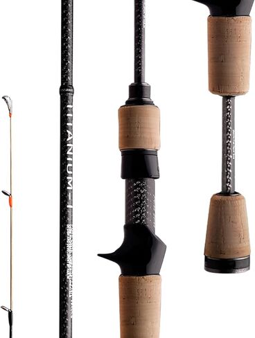 Purelure Titanium-T Ultralight Fishing قضيب الغزل والصب لسمك سمك السلمون المرقط ، وقضيب BFS من ألياف الكربون 2PCs ، و Titanium Tip & Guides ، ومقبض Cork ، و 5-6 قدم قضيب Xul ، وعمل سريع/معتدل in Kuwait