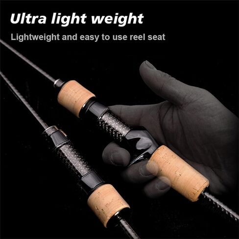 Purelure Titanium-T Ultralight Fishing قضيب الغزل والصب لسمك سمك السلمون المرقط ، وقضيب BFS من ألياف الكربون 2PCs ، و Titanium Tip & Guides ، ومقبض Cork ، و 5-6 قدم قضيب Xul ، وعمل سريع/معتدل in Kuwait