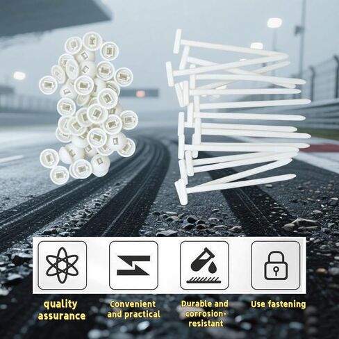 100 PCS Nylon Universal Cable Tie Buckle - علاقات جديدة من نايلون Zip متعددة الوظائف ، Flate Snap -ziptie Pumper Retainer Fender Liner Door Panener （White） in Saudi Arabia