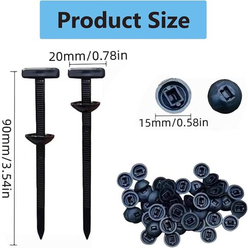 100PCS Nylon Universal Cable Tie Buckle, Zip Ties Heavy Duty with Pin & Button Design, Car Daily Repair, Applicable Toengine Lower Guard Plates, Fenders, Plastic Cable Ties Tool Fasteners Car Bod ﻿ in Saudi Arabia