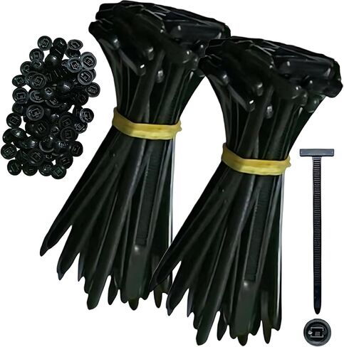 20pcs Black Nylon Cable Tie Buckle – Self-Locking Fasteners with Pin & Button, UV Resistant for Car Daily Fixing & Plastic Tie Applications(20) in Kuwait