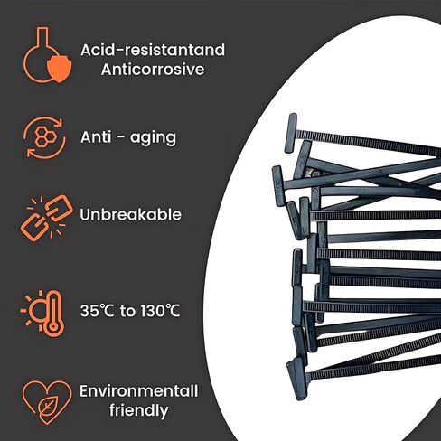 20pcs Black Nylon Cable Tie Buckle – Self-Locking Fasteners with Pin & Button, UV Resistant for Car Daily Fixing & Plastic Tie Applications(20) in Kuwait