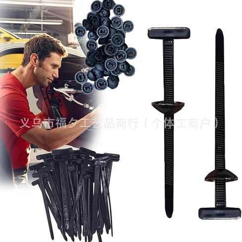20pcs Black Nylon Cable Tie Buckle – Self-Locking Fasteners with Pin & Button, UV Resistant for Car Daily Fixing & Plastic Tie Applications(20) in Kuwait