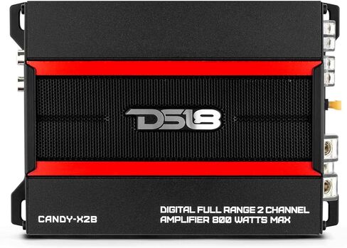 DS18 Candy -X2B Amplifier in Black - Class D ، 2 قنوات ، 800 واط كحد أقصى ، الرقمية ، 2/4 أوم - لا تضحي بالمساحة من أجل السلطة - مضغوط مصغرة أمبلير للمتحدثين في نظام صوت السيارة (متجدد) in Kuwait