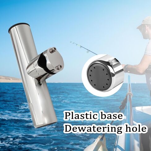 2PCS Fishing Rod Holder, 316 Stainless Steel Clamp on Rod Holders for Boat 3/4“ to 1", Rail Mount Rod Holder for Marine Boat, Fishing Boat, Pontoon, Jon Boat in Saudi Arabia