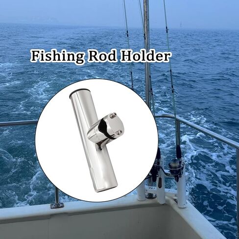 2PCS Fishing Rod Holder, 316 Stainless Steel Clamp on Rod Holders for Boat 3/4“ to 1", Rail Mount Rod Holder for Marine Boat, Fishing Boat, Pontoon, Jon Boat in Saudi Arabia