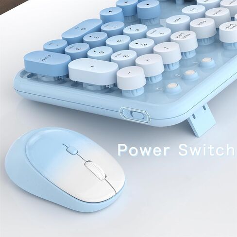Xubotie Wireless Keyboard و Mouse Combo ، 104-IDELL COLLULLEAL KEYCAP ، تخطيط QWERTY ، 2.4 جيجا هرتز ، زر الطاقة ، تشغيل PLUCT لجهاز الكمبيوتر المحمول للكمبيوتر (الأزرق) in Kuwait