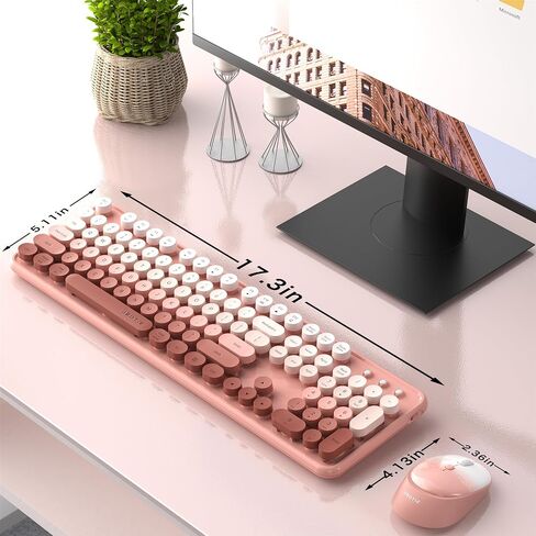 Xubotie Wireless Keyboard و Mouse Combo ، 104-IDELL COLLULLEAL KEYCAP ، تخطيط QWERTY ، 2.4 جيجا هرتز ، زر الطاقة ، تشغيل PLUCT لجهاز الكمبيوتر المحمول للكمبيوتر (الأزرق) in Kuwait