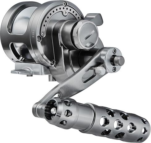 Slow Pitch Jigging Reel, 2-Speed Lever Drag, 14kg/30lbs, Gear Ratio 4.5:1 or 2.1:1, Right-Handed, Saltwater Fishing, Trolling Big Game Conventional Reel, CNC Machined Aluminum in Kuwait