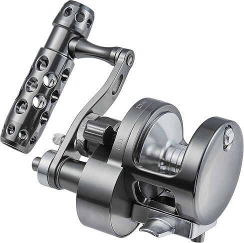 Slow Pitch Jigging Reel, 2-Speed Lever Drag, 14kg/30lbs, Gear Ratio 4.5:1 or 2.1:1, Right-Handed, Saltwater Fishing, Trolling Big Game Conventional Reel, CNC Machined Aluminum in Kuwait
