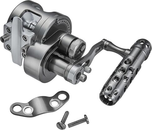 Slow Pitch Jigging Reel, 2-Speed Lever Drag, 14kg/30lbs, Gear Ratio 4.5:1 or 2.1:1, Right-Handed, Saltwater Fishing, Trolling Big Game Conventional Reel, CNC Machined Aluminum in Kuwait