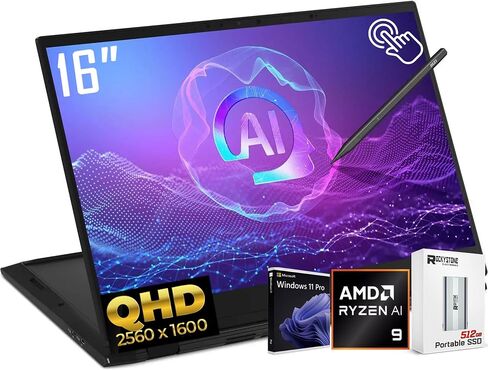 MSI Summit A16 2-in-1 AI Copilot+ PC Business Business Captop ، 16 "QHD+ 2560 X 1600 165Hz Touchnen ، AMD RYZEN AI 9 365 ، 32GB LPDDR5X ، 2TB SSD ، AMD RADEON 880M ، WIFI 7 ، Pissionprint ، Win11 in Saudi Arabia