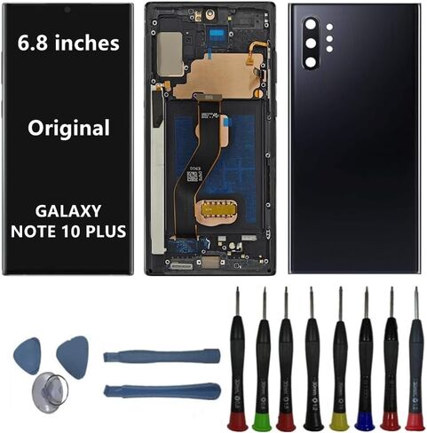 6.8" Original AMOLED Display for Samsung Galaxy NOTE10 Plus SM-N975U SM-N975U1 SM-N975W SM-N976U Screen Replacement Note 10 Plus 5G Display Touch Screen Digitizer (with Black Frame+Back Cover+Tools) in Kuwait