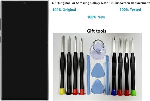 6.8" Original AMOLED Display for Samsung Galaxy NOTE10 Plus SM-N975U SM-N975U1 SM-N975W SM-N976U Screen Replacement Note 10 Plus 5G Display Touch Screen Digitizer (with Black Frame+Back Cover+Tools) in Kuwait