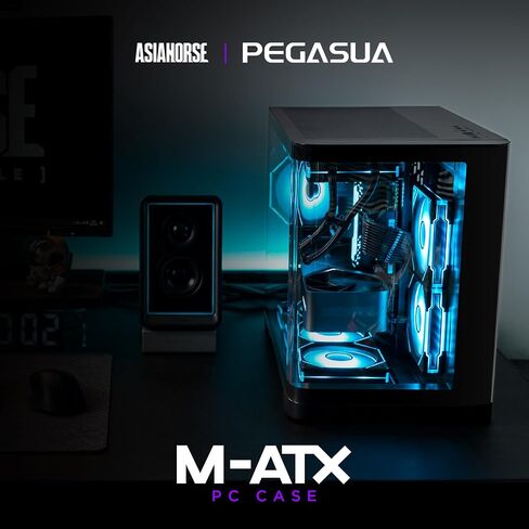 ASIAHORSER MICRO ATX PC CASE DUAL RAMMER 180 ° كامل عرض GLASS MATX Gaming PC مع ASIAHORSE in Saudi Arabia