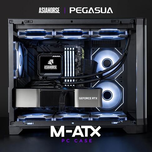ASIAHORSER MICRO ATX PC CASE DUAL RAMMER 180 ° كامل عرض GLASS MATX Gaming PC مع ASIAHORSE in Saudi Arabia