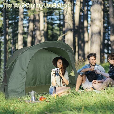 Tangkula 4-in-1 Camping Cot Tent Tent ، قابلة للطي من الأرض المرتفعة لشخص واحد ، محمول مع غطاء خارجي مقاوم للماء ، مرتبة هواء وحقيبة ، مثالية للمشي في الهواء الطلق ، التخييم in Kuwait